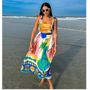 Colorful Santella skirt and bandeau set - perfect for a tropical vacation